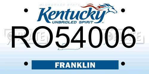 RO54006 Kentucky License Plate