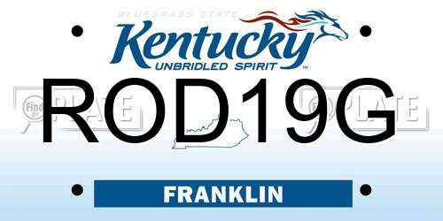 ROD19G Kentucky License Plate