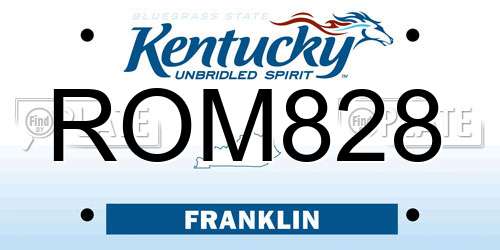 ROM828 Kentucky License Plate