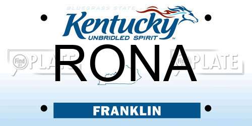 RONA Kentucky License Plate