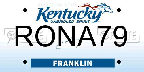 RONA79 Kentucky License Plate