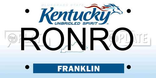 RONRO Kentucky License Plate