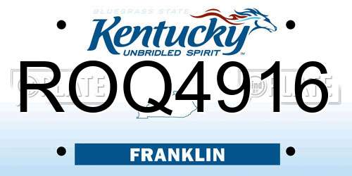 ROQ4916 Kentucky License Plate