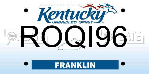 ROQI96 Kentucky License Plate