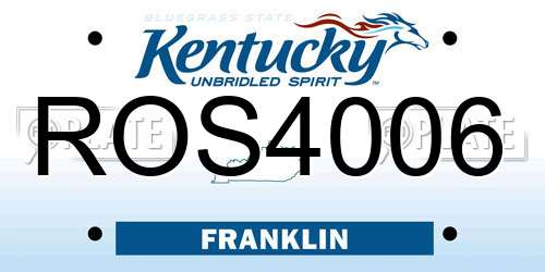 ROS4006 Kentucky License Plate