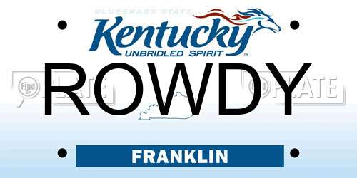 ROWDY Kentucky License Plate