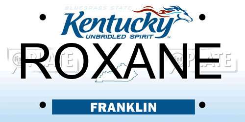 ROXANE Kentucky License Plate