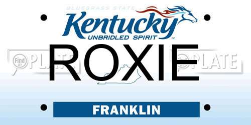 ROXIE Kentucky License Plate