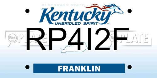 RP4I2F Kentucky License Plate