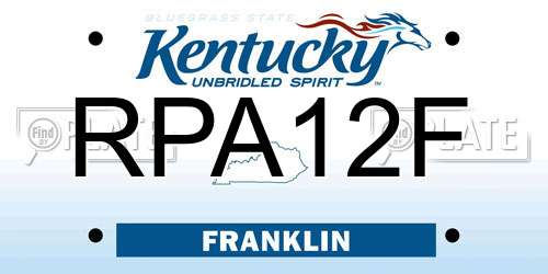 RPA12F Kentucky License Plate