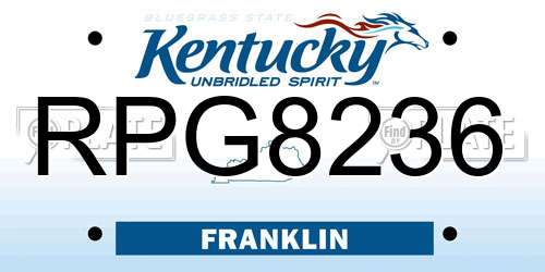 RPG8236 Kentucky License Plate