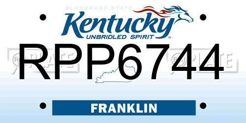 RPP6744 Kentucky License Plate