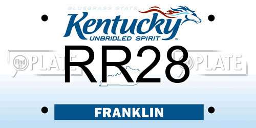 RR28 Kentucky License Plate