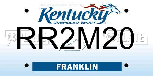 RR2M20 Kentucky License Plate