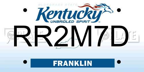 RR2M7D Kentucky License Plate