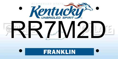 RR7M2D Kentucky License Plate