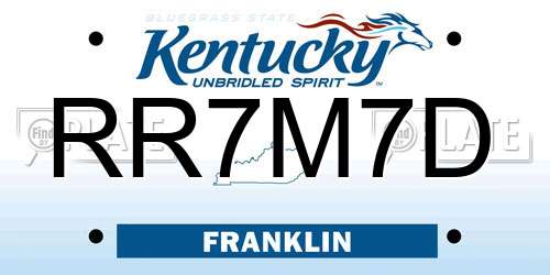 RR7M7D Kentucky License Plate