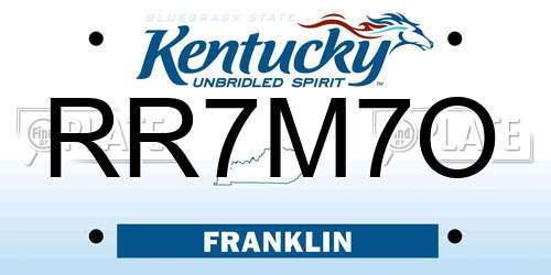 RR7M7O Kentucky License Plate
