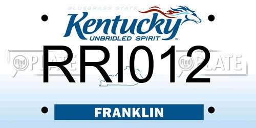 RRI012 Kentucky License Plate