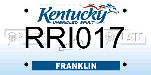 RRI017 Kentucky License Plate