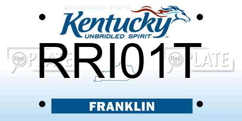 RRI01T Kentucky License Plate
