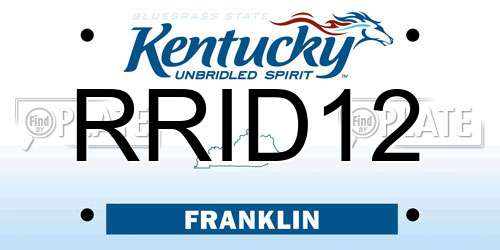 RRID12 Kentucky License Plate