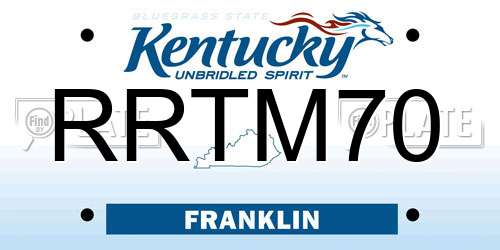 RRTM70 Kentucky License Plate