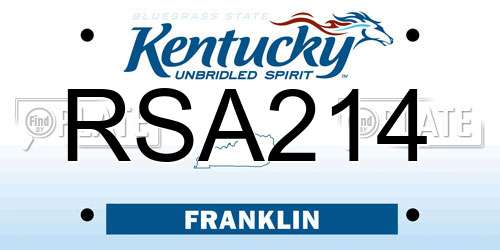 RSA214 Kentucky License Plate
