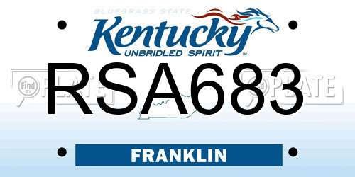 RSA683 Kentucky License Plate