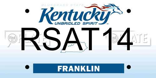 RSAT14 Kentucky License Plate