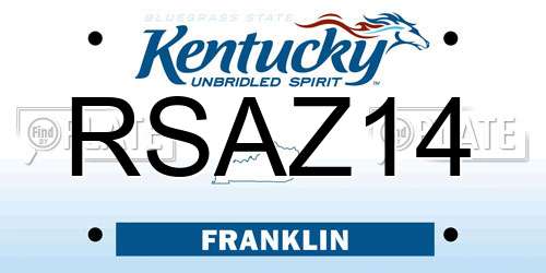 RSAZ14 Kentucky License Plate