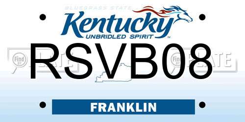 RSVB08 Kentucky License Plate