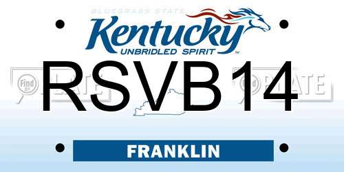 RSVB14 Kentucky License Plate