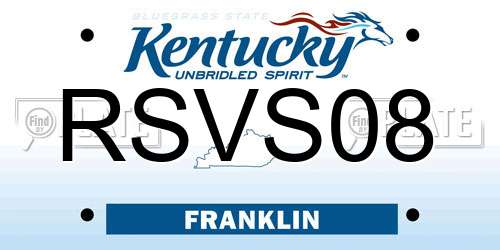 RSVS08 Kentucky License Plate