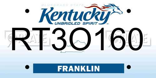 RT3O160 Kentucky License Plate