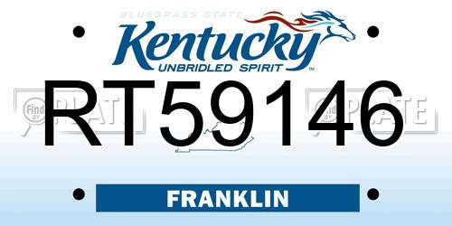 RT59146 Kentucky License Plate