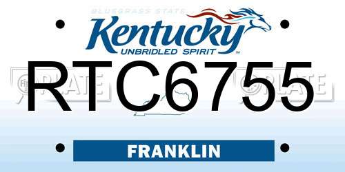 RTC6755 Kentucky License Plate