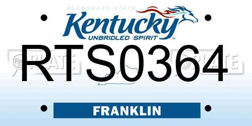 RTS0364 Kentucky License Plate