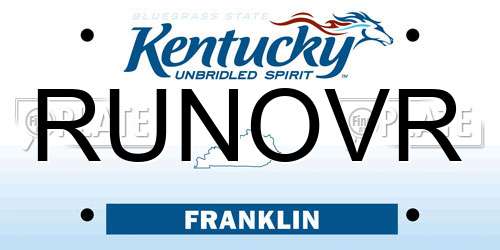 RUNOVR Kentucky License Plate