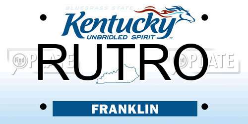 RUTRO Kentucky License Plate