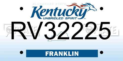 RV32225 Kentucky License Plate