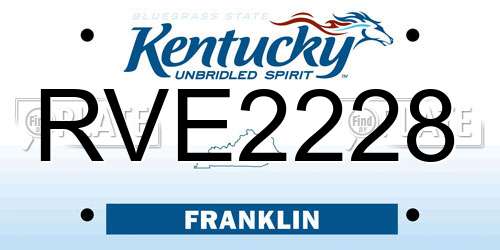 RVE2228 Kentucky License Plate