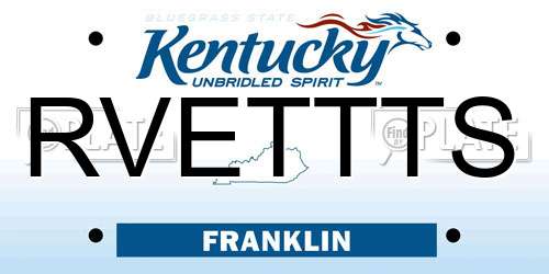 RVETTTS Kentucky License Plate