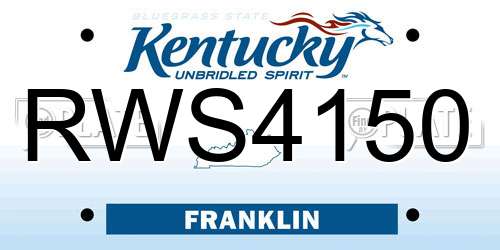 RWS4150 Kentucky License Plate
