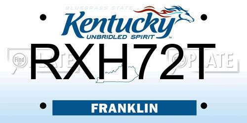 RXH72T Kentucky License Plate