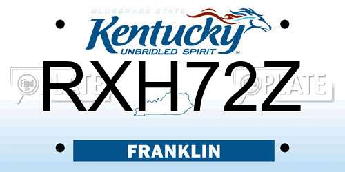 RXH72Z Kentucky License Plate