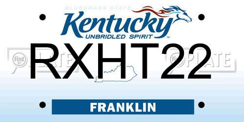 RXHT22 Kentucky License Plate