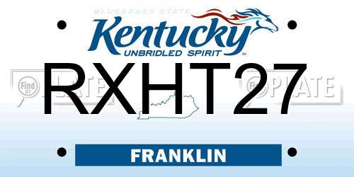 RXHT27 Kentucky License Plate