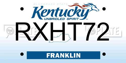 RXHT72 Kentucky License Plate