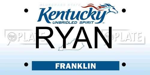RYAN Kentucky License Plate